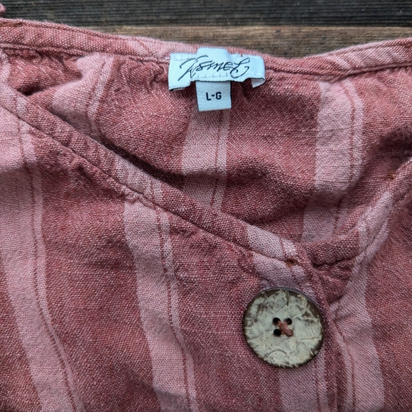 Pink linen button up camisole - Picture 3 of 3